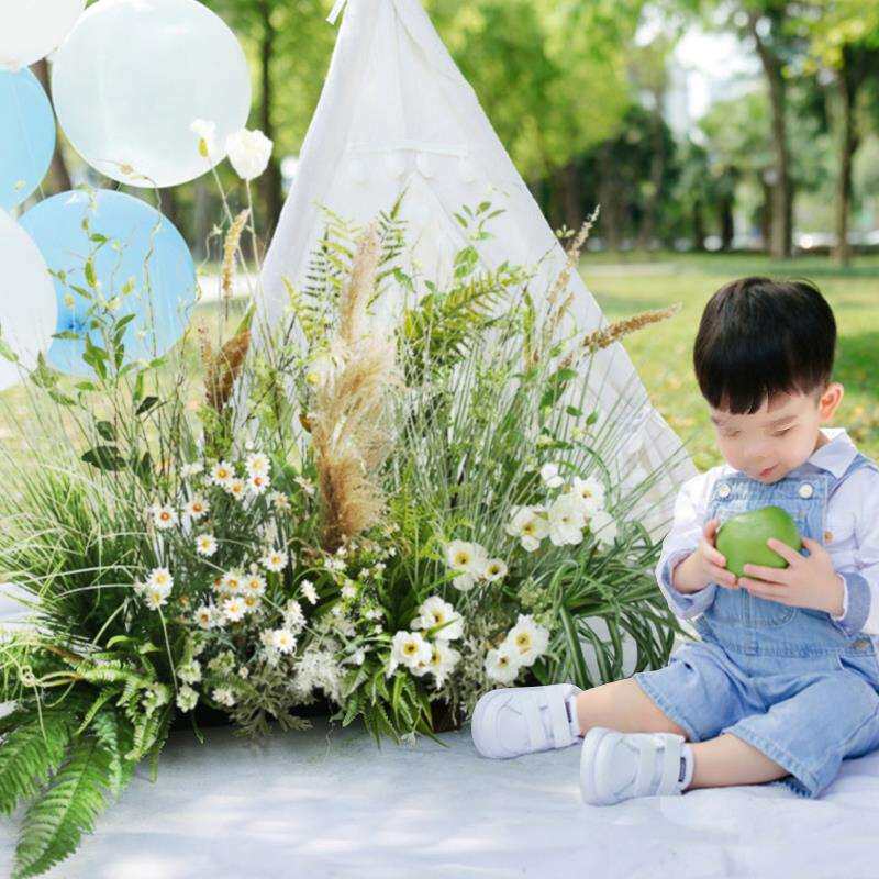 森系仿真绿植插花造景摆件草堆影楼摄影道具绿植春天儿童拍照布景