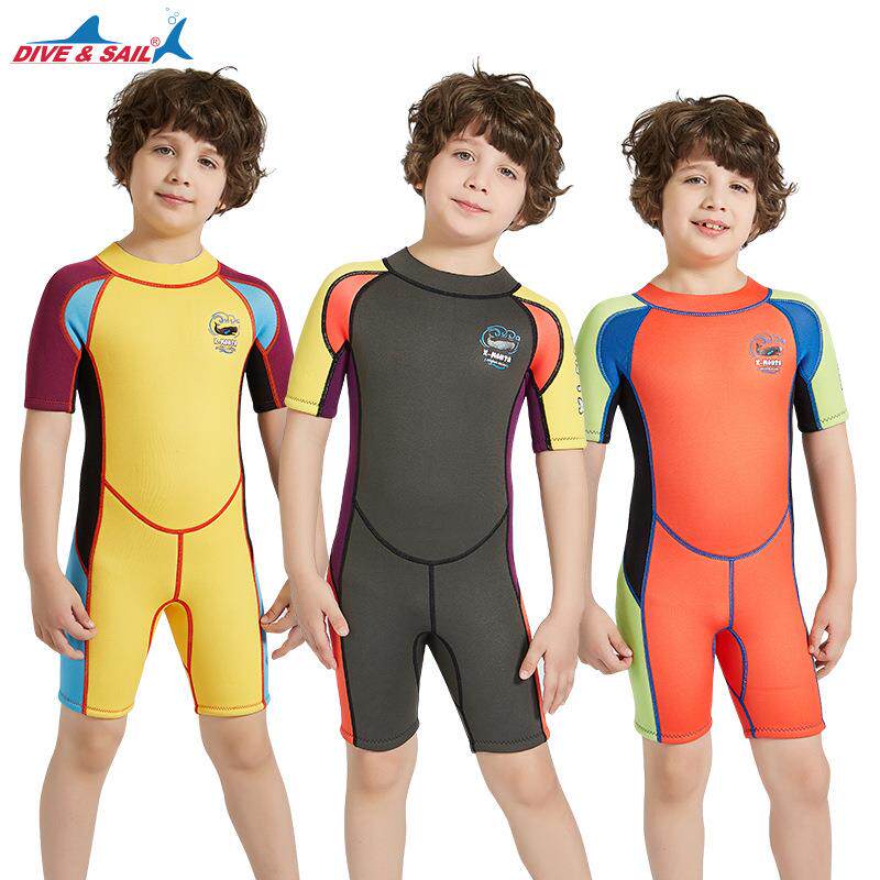 厂家2.5MM儿童连体潜水服保暖防晒游泳衣男童浮潜水母潜水衣