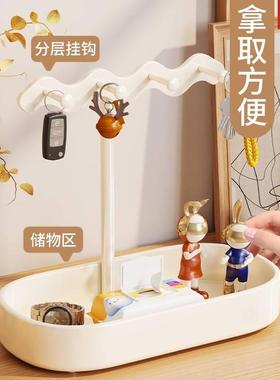 钥匙挂架玄关摆件北欧轻奢钥匙架收纳客厅桌面装饰品家居入户门