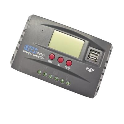 灰色光伏发电太阳能控制器12V24V60A100A液晶DC太阳能充放控制器