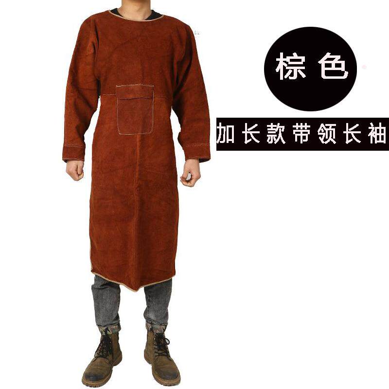 高档加厚牛皮焊接工作服防弧辐射劳反保焊防护服带袖光防烫穿电围