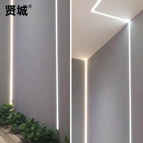 无边框线性铝槽卧室客厅全光谱灯带LED线条线性灯装饰灯槽1224V