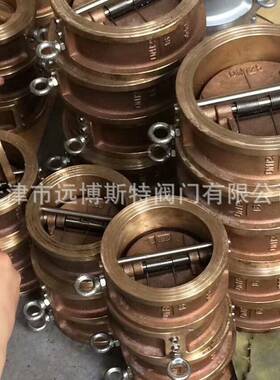 蝶式止回阀DH77X-10/16T铝青铜单向止回阀对夹止回阀蝶形涡轮