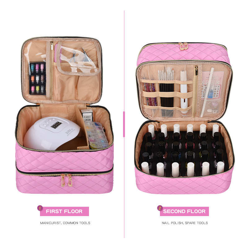 Waterproof Nail Bag Portable Foldable Makeup Bag New Double