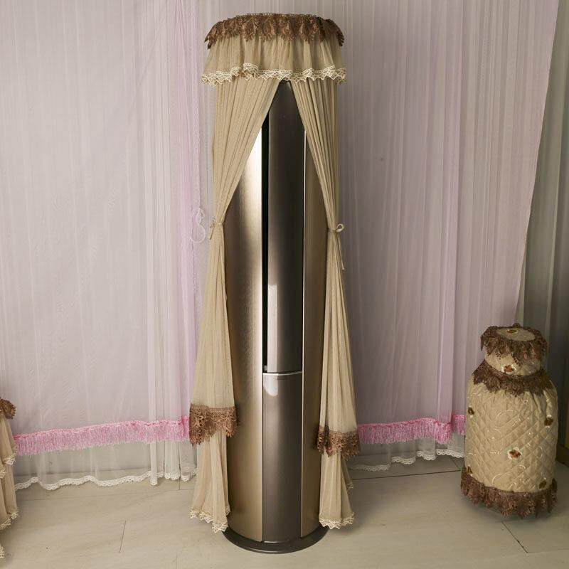 圆柱空调罩子柜机蕾丝布艺定制圆形立式开 机不取空调套防尘罩包