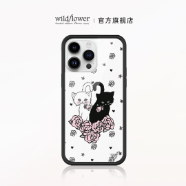 wildflower小猫手机壳kittens适用苹果iphone15141312promaxplus硬壳全包硅胶防摔欧美时尚ins个性wf