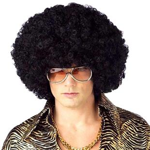 Wig Adult Fancy Black Disco Curly Dress Unisex Afro