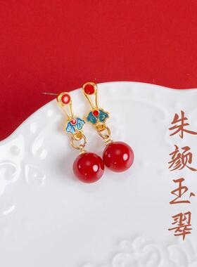 敦煌设计院新中式朱颜玉翠耳坠