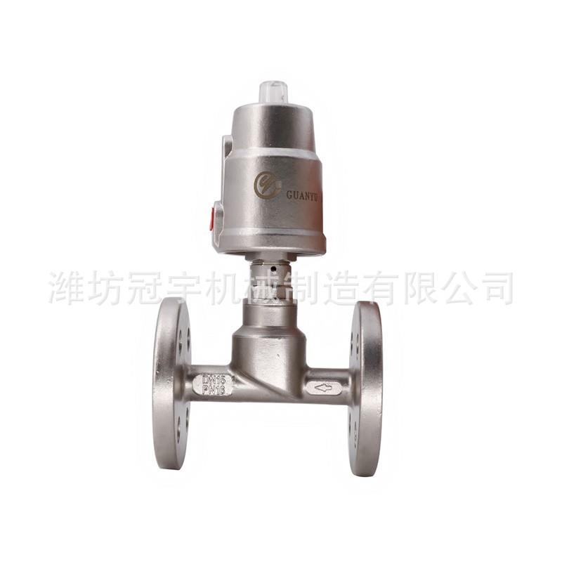 厂家供应法兰立式气动角座阀全不锈钢直角T型流量控制角座阀
