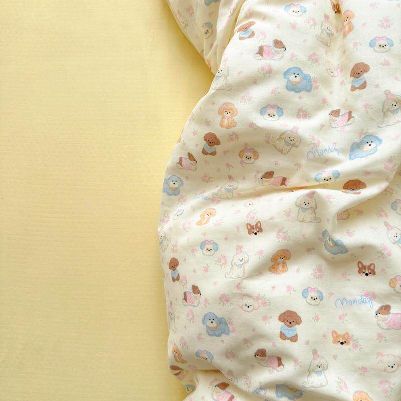 A类母婴级全棉双层纱四件套纯棉被套单品被罩婴幼儿亲肤裸睡床品