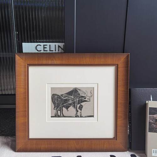 现代法式文艺复古装饰画组合客厅餐桌中古实木挂画卧室床头壁画