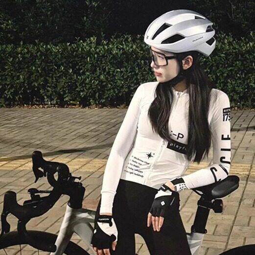 2025红书爆款骑行服女长袖春夏透气自行车吸汗速干透气公路竞技