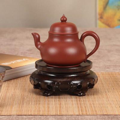实木非洲黑檀线条如意摆件底座茶壶盆景香炉铜器加高文玩摆件木托