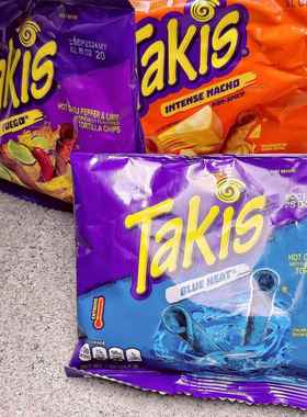 Takis INTENSE NACHO HOT CHILI LIME美国酸辣味玉米棒蓝28.4G辣