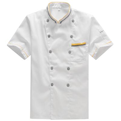 正品厨师工作服男装长饮袖白秋冬款透气女餐酒店后厨房服短袖夏季