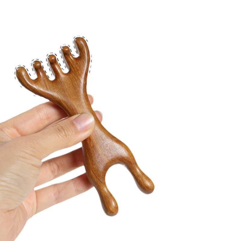 檀木鹿角耙子按摩男士唇部磨砂膏