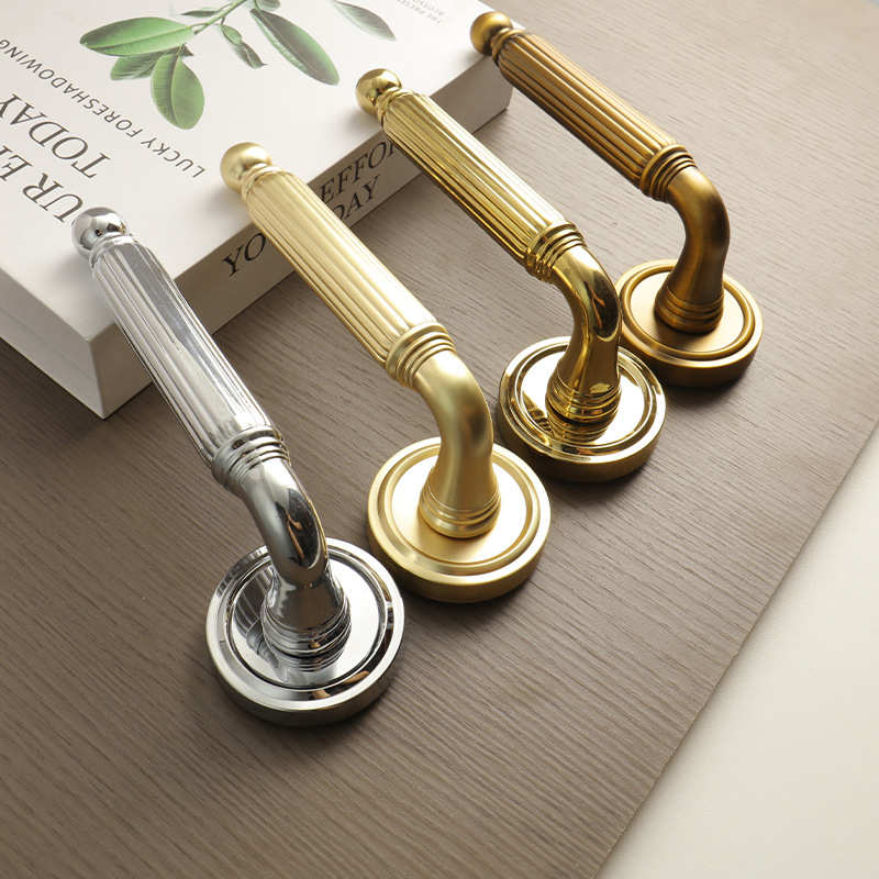 欧式门锁卧室木门锁复古把手含锁室内静音门把手简约通用型分体锁