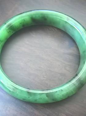 ZB18 天然和田玉（碧玉）手镯 50.58g内直径58.5mm (附鉴定证书）