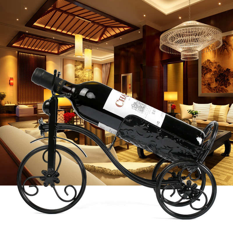 欧式复古红酒架摆件葡萄酒架客厅装饰创意家居酒柜摆设铁艺展示架