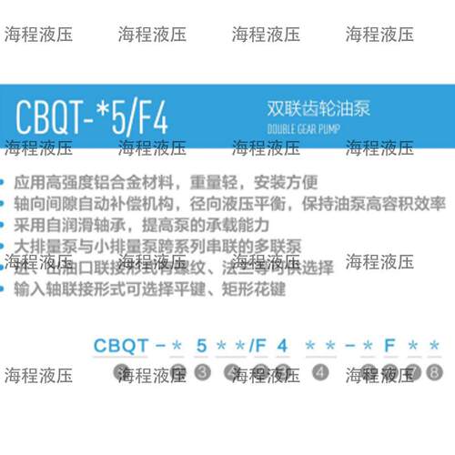 CBQT-*5/F4齿轮油泵双联泵C液压泵