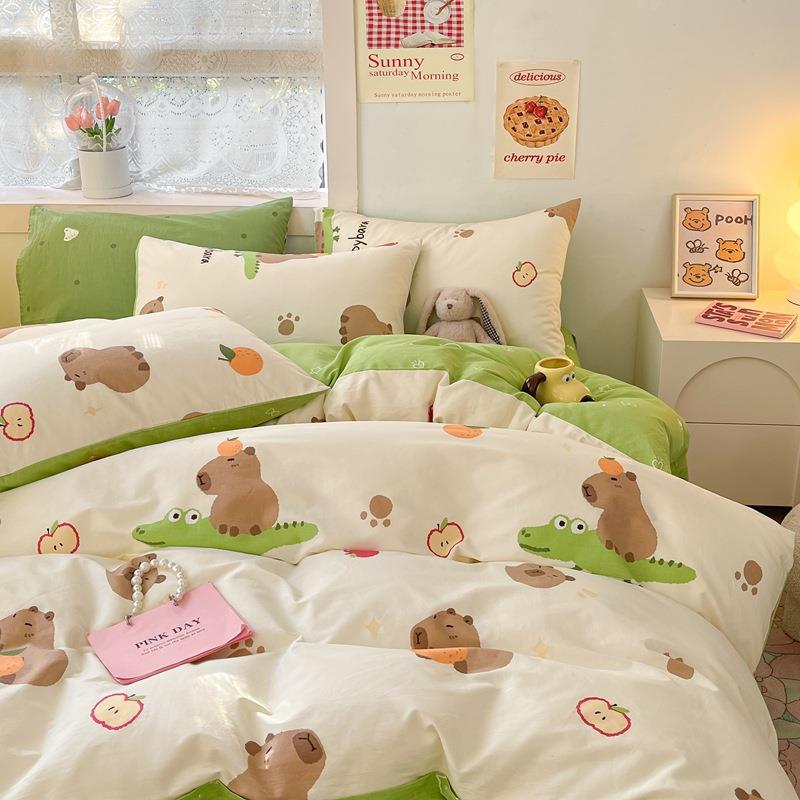 卡被通棉套件春季JX单家用双人全棉被纯罩三件套宿舍单人被套