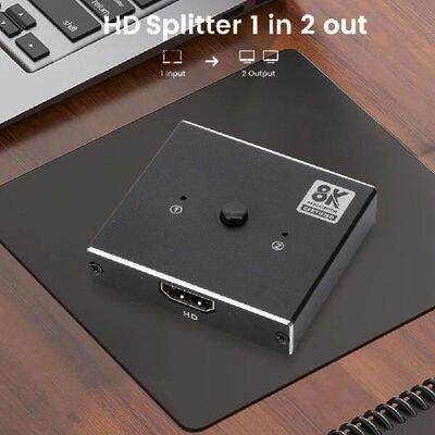 4K/8K 60Hz HDMI-Compatible Switcher Splitter 1x2/2x1