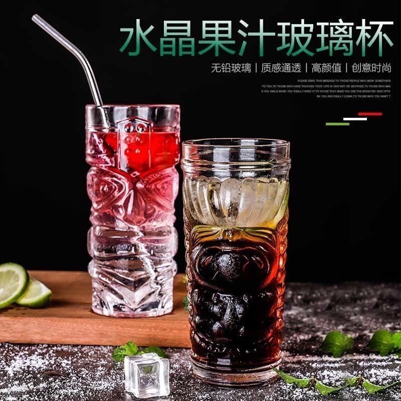 夏威夷玻璃杯tiki mug提基杯鸡尾酒杯鬼脸果汁杯沙冰冷饮杯僵尸杯