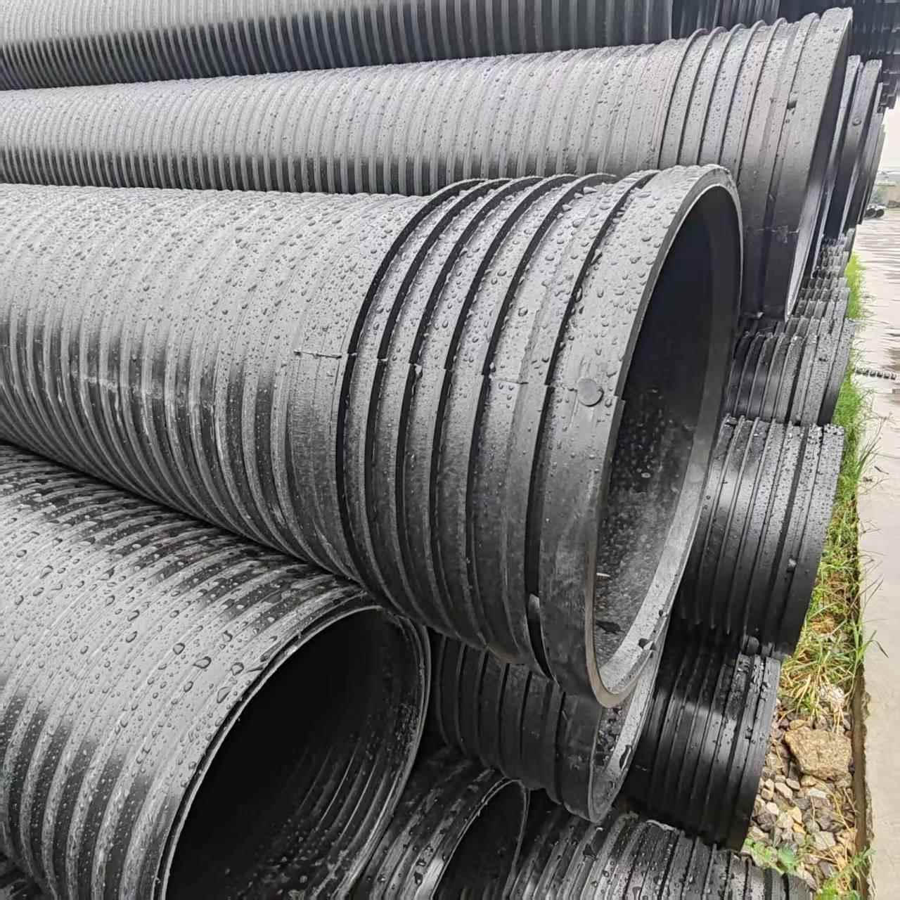 HDPE螺旋波纹管中空壁A型缠绕结构排水排污管黑色生产厂家
