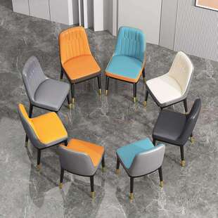 金脚家用色网红背椅子简约现椅代椅轻奢高级椅酒111靠店休闲椅餐