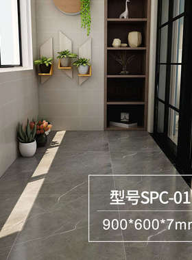 龙叶SPC-01大理石纹PVC石塑WPC石晶 木塑复合木地板锁扣卡扣式7mm