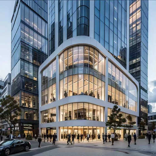 写字楼单板钢化玻璃幕墙中空玻璃铝一体化幕墙酒店安装设计承接