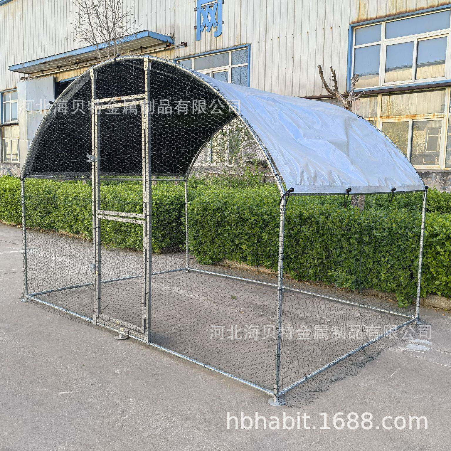 户外圆顶拱形鸡棚散养镀锌母鸡舍棚全覆盖落地宠物笼50套起售兔屋
