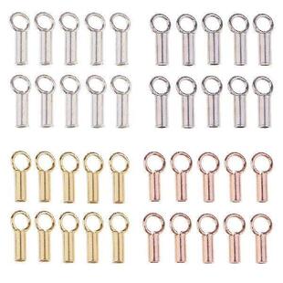 Silver Tube Beads 10pcs Cord Sterling Stopper End 925