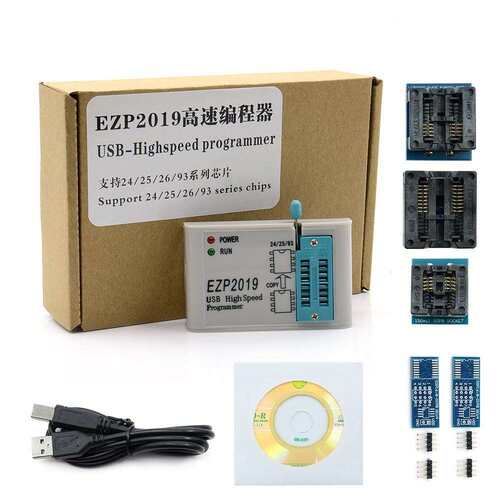 EZP2019高速SPI FLASH编程器 24/25/93 bios 25T80烧录 带5座子