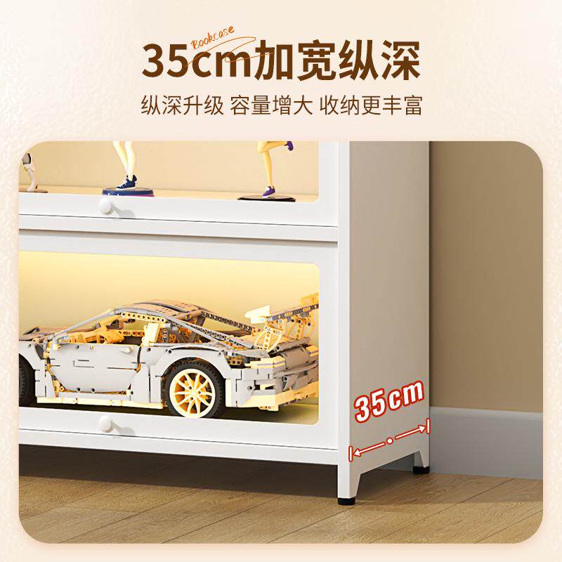 制炎恩璃家用钢书FGSG+BLC柜带门玻展示尘柜儿童防书架铁艺置物架