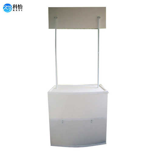 PP促销台塑料展示台 弧型折叠吸塑试吃桌便携金属拉网促销桌展架