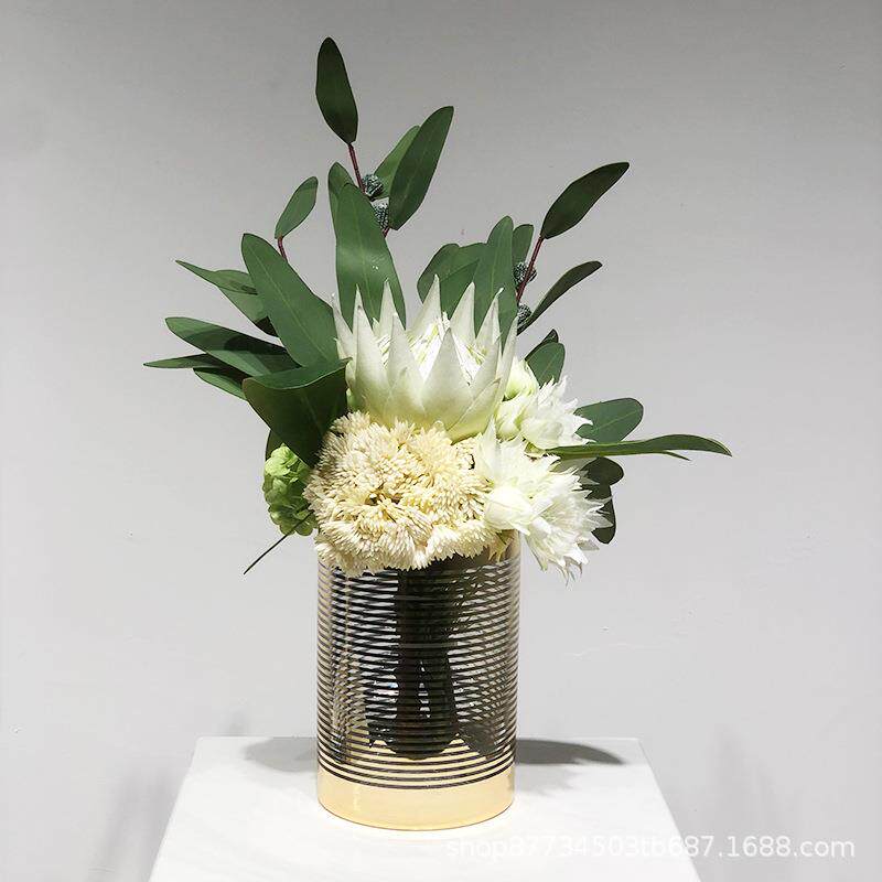 现代简约OQC仿真植花艺售楼处大堂洽桌面餐客厅桌绿卫生间假花谈