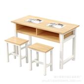 中小学生课桌椅单人双人三人位双层抽屉课桌辅导补习会议培训桌