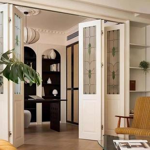 实木折叠门推拉隔断门厨房门卧室门法式双门玻璃门阳台门书房门
