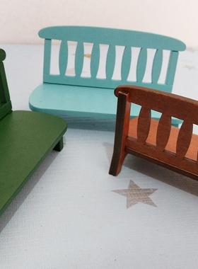 厂家直销欧式公园椅创意家居木质摆件树脂公仔拍摄道具定制