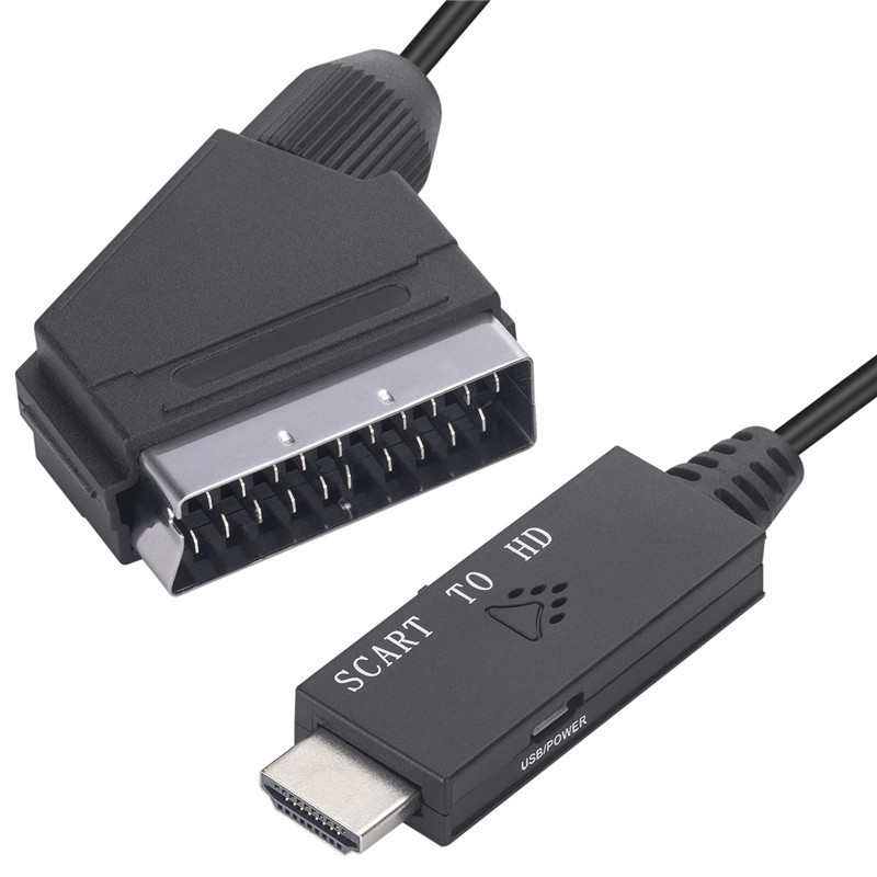scart转hdmi视频转换器 SCART TO HDMI扫把头高清电视转换器1080P