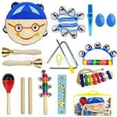 奥尔夫儿童打击乐器幼儿园教具12件套八音敲琴套装 手提八音铝板琴