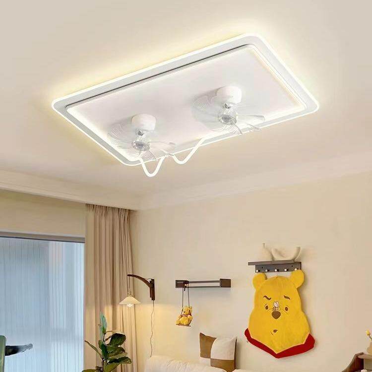 客厅风扇吸顶灯现代简约2026年新款防蓝光护眼正反旋转静音吊扇灯