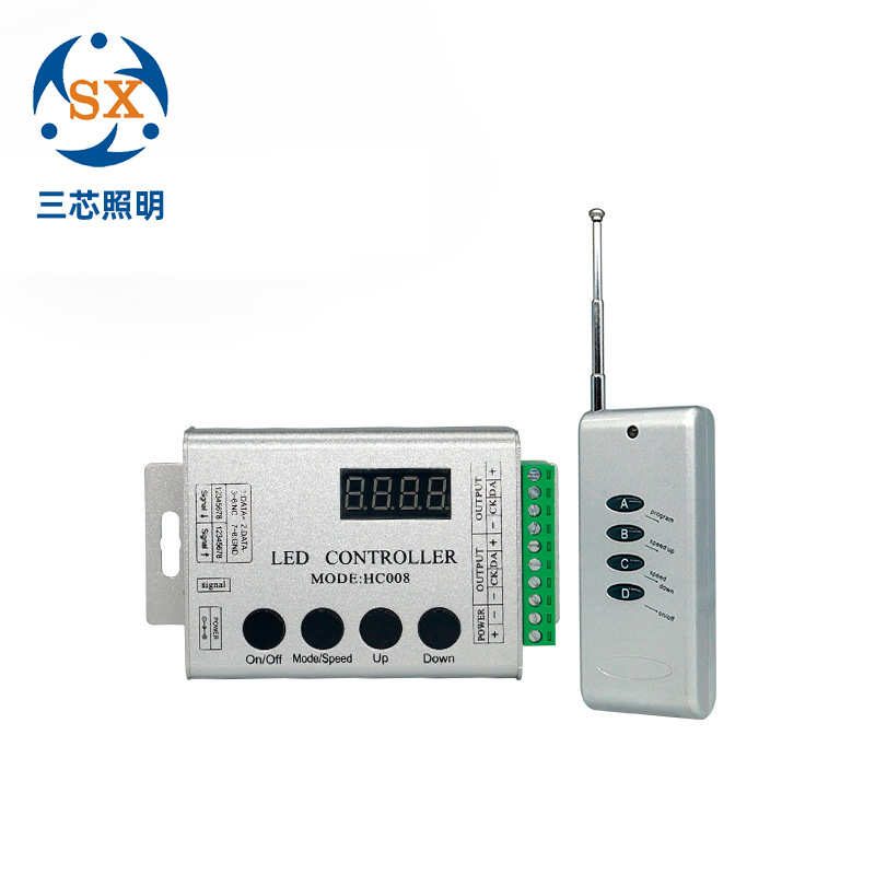 UCS1903低压16703七彩幻彩灯带led控制器HC008铝壳幻彩2811控制器