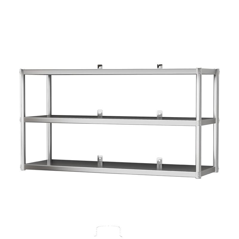 不锈钢厨房上墙置物架墙上壁挂式层架收纳柜后厨吊架挂墙三层货架