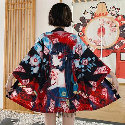 Ethnic Street Travel Unisex Thin Traditional Kimono Cape,