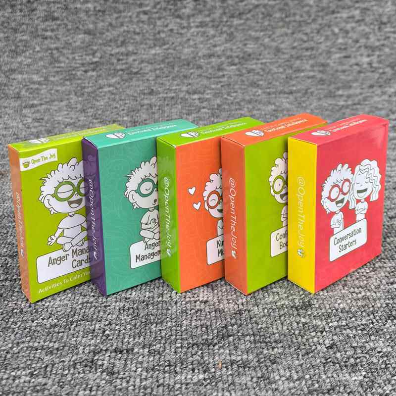 愤怒管理卡Anger management cards儿童纸牌游戏卡通图案英文纸牌