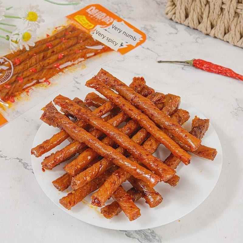 500g麻辣妈豆卷麻辣条特辣小吃小吃小吃湖南豆腐干粉小年货