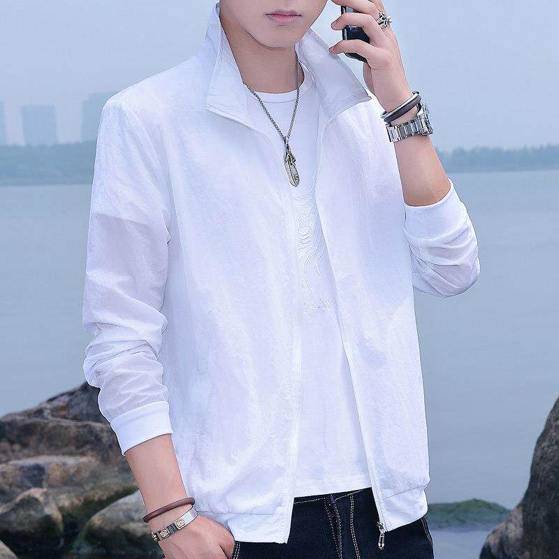 防晒冰丝衣男夏季薄款皮肤衣夹户外韩版潮流百搭立领钓鱼服0606d