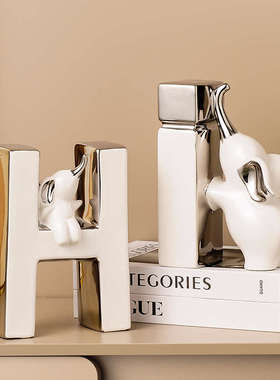 创意大象书档摆件轻奢高档客厅斗柜电视柜酒柜玄关书柜书立装饰品